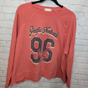 Altar'd State Coral Knit Top with Graphic Design